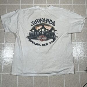 Harley-Davidson T Shirt Tee Bikers Logo Mens XL  Gowanda NY Double‎ Sided Y2K